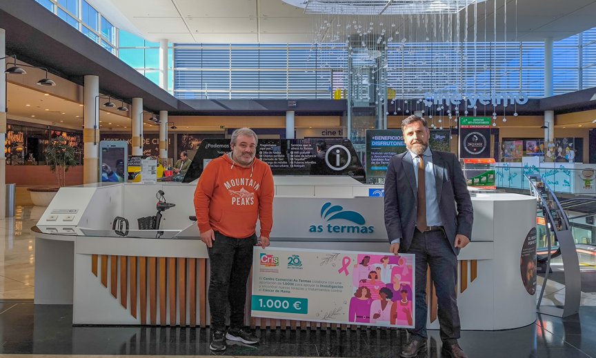 El Centro Comercial As Termas dona 1.000 euros a CRIS contra el cáncer