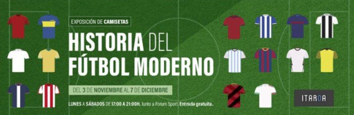 Itaroa expone 48 camisetas de jugadores del fútbol moderno