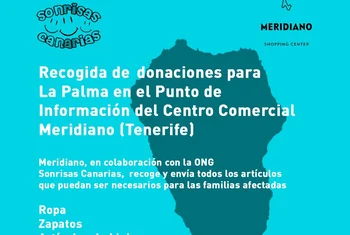 Meridiano habilita un punto de recogida de donaciones para afectados de La Palma