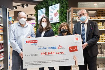 Eroski dona más de 143.000 euros a UNICEF, Médicos Sin Fronteras y ACNUR